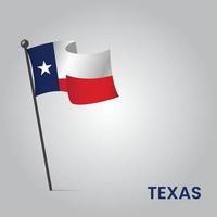 State of Texas waving flag, Texas Flag, Texas independence day, Vector illustration