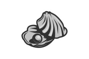 silver shell pearl vector