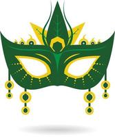 Carnival mask with leaf for festival party invitation and decorations vector