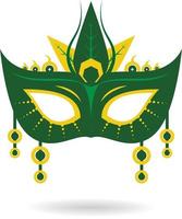 Carnival mask with leaf for festival party invitation and decorations vector