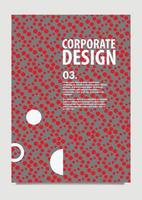 Abstract vector cover template using grey and red color and halftone dots. Cover with pattern decoration. Suitable for annual report, magazine, catalog, template, book, and document.