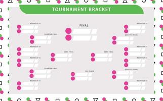 Tournament bracket templates with memphis style pattern design. Sports match schedule template. vector