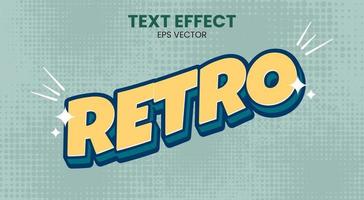 efecto de texto retro vector