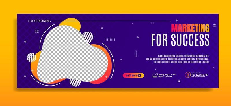 Modern banner template design for business webinar, marketing webinar, online class program, etc