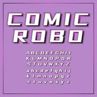 Comic Robo Font Design vector