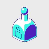 Tequila bottle isometric vector icon illustration