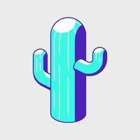cactus planta isométrica vector icono ilustración