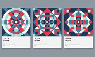 Modern abstract colorful covers set.Minimal geometric pattern background. vector