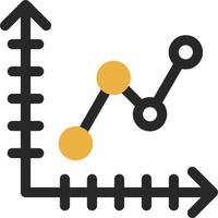 Line Graph Vector Icon Design