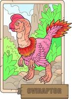 prehistórico dinosaurio oviraptor, ilustración diseño vector