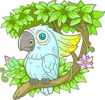 funny cockatoo parrot vector