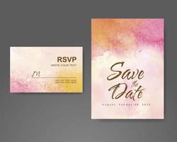 Wedding invitation with abstract watercolor background vector