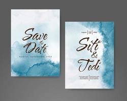 Wedding invitation with abstract watercolor background vector