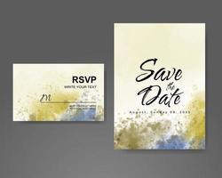 Wedding invitation with abstract watercolor background vector