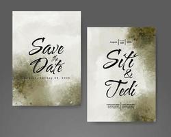 Wedding invitation with abstract watercolor background vector