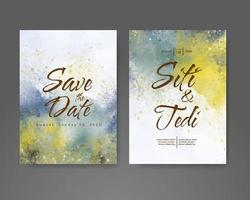 Wedding invitation with abstract watercolor background vector