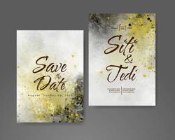 Wedding invitation with abstract watercolor background vector