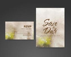 Wedding invitation with abstract watercolor background vector