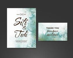 Wedding invitation with abstract watercolor background vector