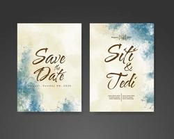 Wedding invitation with abstract watercolor background vector