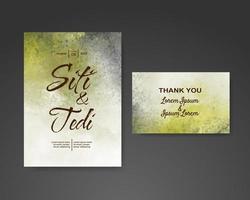 Wedding invitation with abstract watercolor background vector