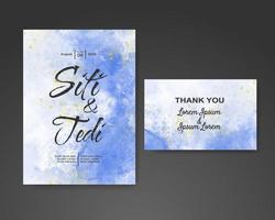 Wedding invitation with abstract watercolor background vector