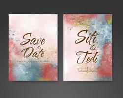 Wedding invitation with abstract watercolor background vector