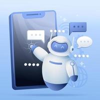 Chat GPT with Robot Concept vector