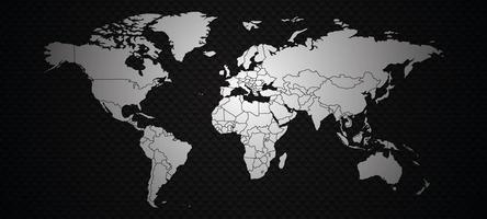 mapa del mundo en blanco y negro vector