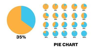 20 set pie chart percentage graph design, Infographic Vector 3d Pie Chart, Colorful circle percentage diagrams for infographics