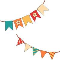 Garland of colorful buntings and flags vector