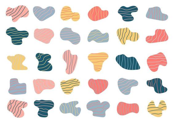Hand drawn organic shapes abstract background