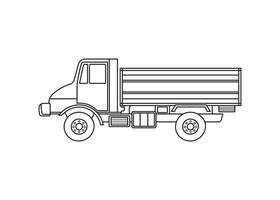 Hand drawn Vector illustration color children construction single dump truck clipart