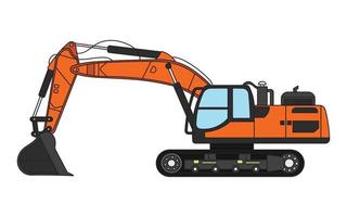 vector ilustración color niños medio tractor excavador construcción máquina clipart