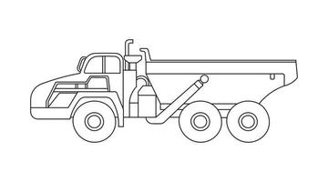Hand drawn Vector illustration color children articulated dump truck construction machine clipart