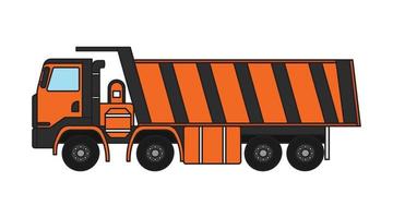 Vector illustration color children dump truck construction machine clipart