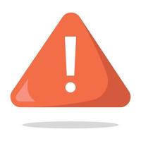 Warning Sign Orange Flat Style vector