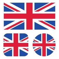 Uk Flag In Rectangle Square And Circle vector