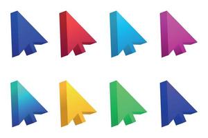 Set Of Six 3D Cursors vector