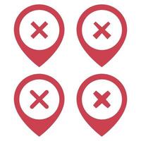 Set Of Cross Location Pins vector