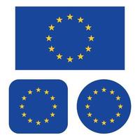 European Union Flag In Rectangle Square And Circle vector