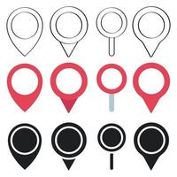 Set Of Location Pins In Multiple Styles vector