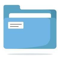 Blue Computer Folder Flat Style vector