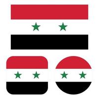 Syria Flag In Rectangle Square And Circle vector