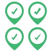 Set Of Check Mark Location Pins vector