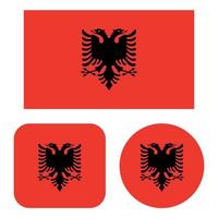 Albania Flag In Rectangle Square And Circle vector