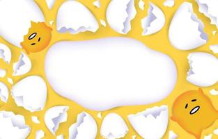 Cracked Eggs Background vector