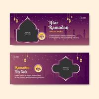 Ramadan food website banner gradient vector