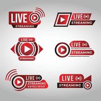 Live Stream Badge With The Logo vector