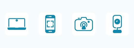 Simple vector icon on a theme modern photo and video cameras, personal use